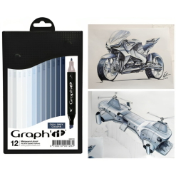 Set 12 Carioci Graph'It Marker - Cool Greys - Gi00128