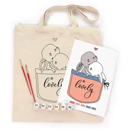 Set Creativ Rosa Talent Ecobag Cute Bunnies