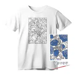 Set pictura pe tricou Rosa Talent Blue Peonies